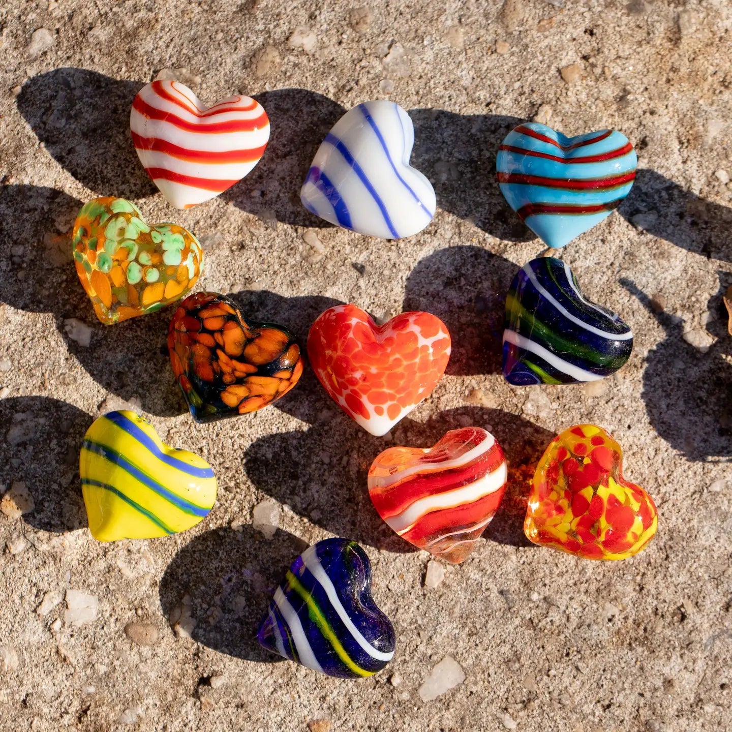 Glass Pocket Hearts ( Assorted )