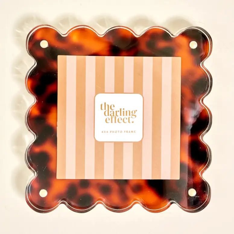 Square Scalloped Acrylic Picture Frame–Tortoise
