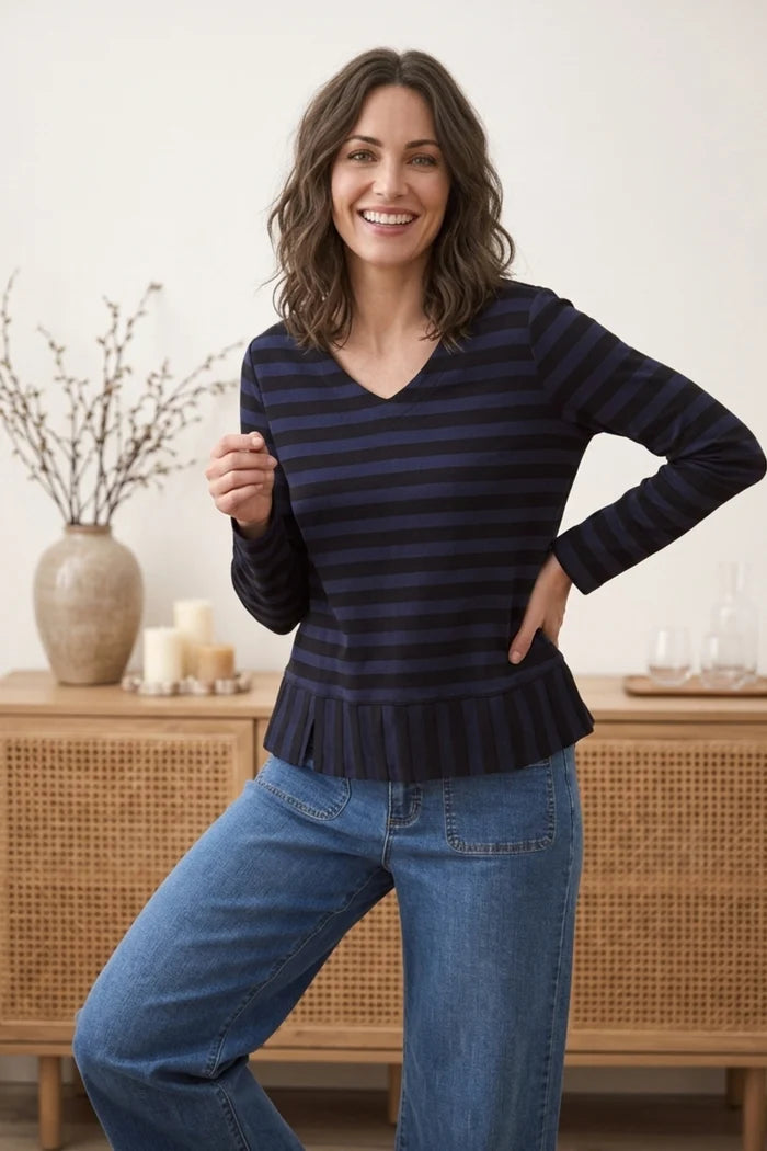Shadow Stripe Tee ( Navy )
