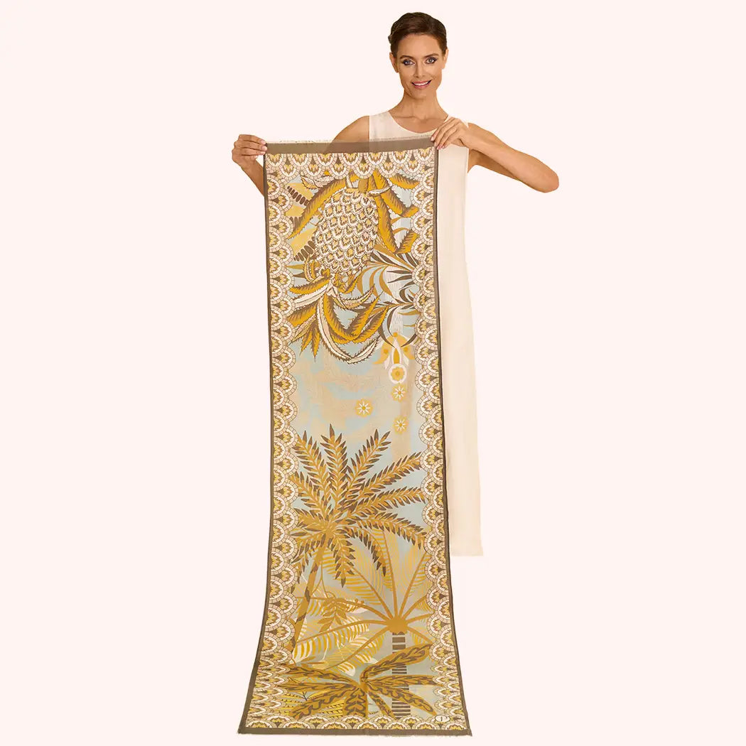Cotton Scarf - Patterned Palms