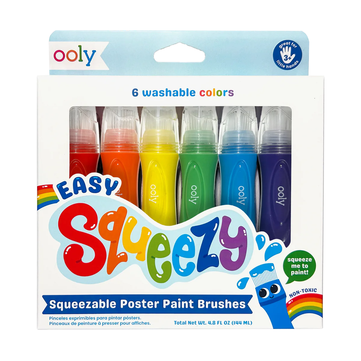 6 Squeezable Poster Paint Brushes