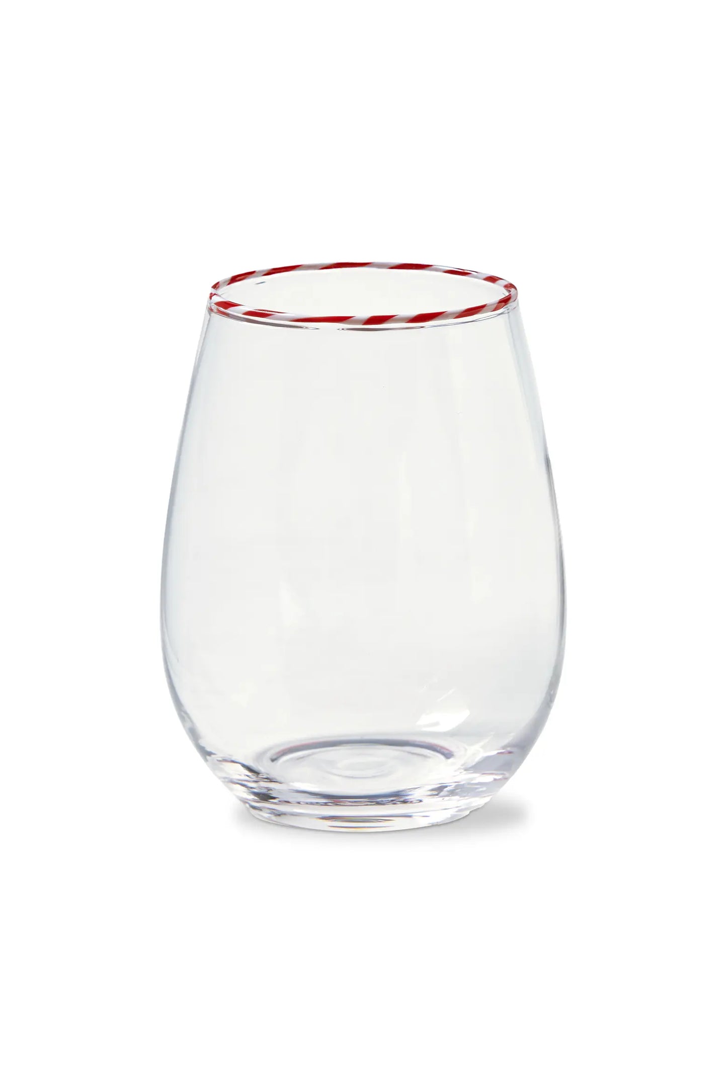 C-26 Peppermint Stripe Stemless Wine Glass