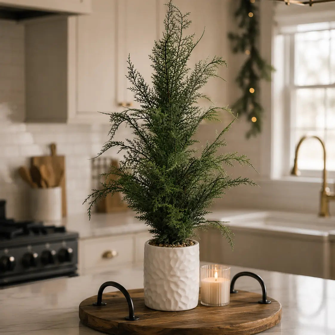 Real Touch Wild Cypress Tree Potted 27"