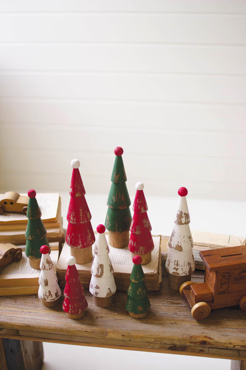 C-26 Turned Wood Painted Christmas Tree