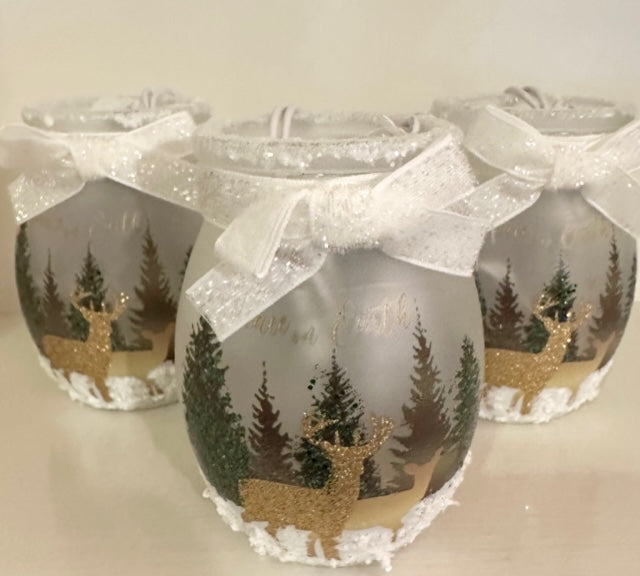 Peace on Earth Pre-Lit Small Jar w/ Ribbon C-23