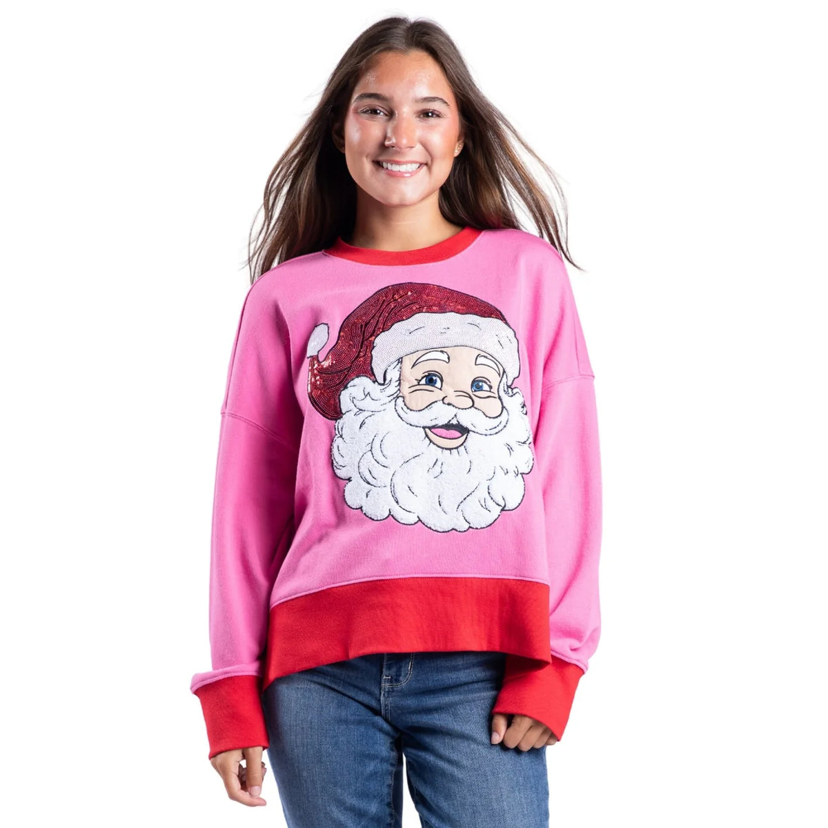 C-26 Christmas Pink Crew Neck Sweatshirt