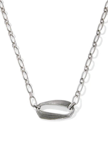 Kira Short Pendant Necklace - Vintage Silver
