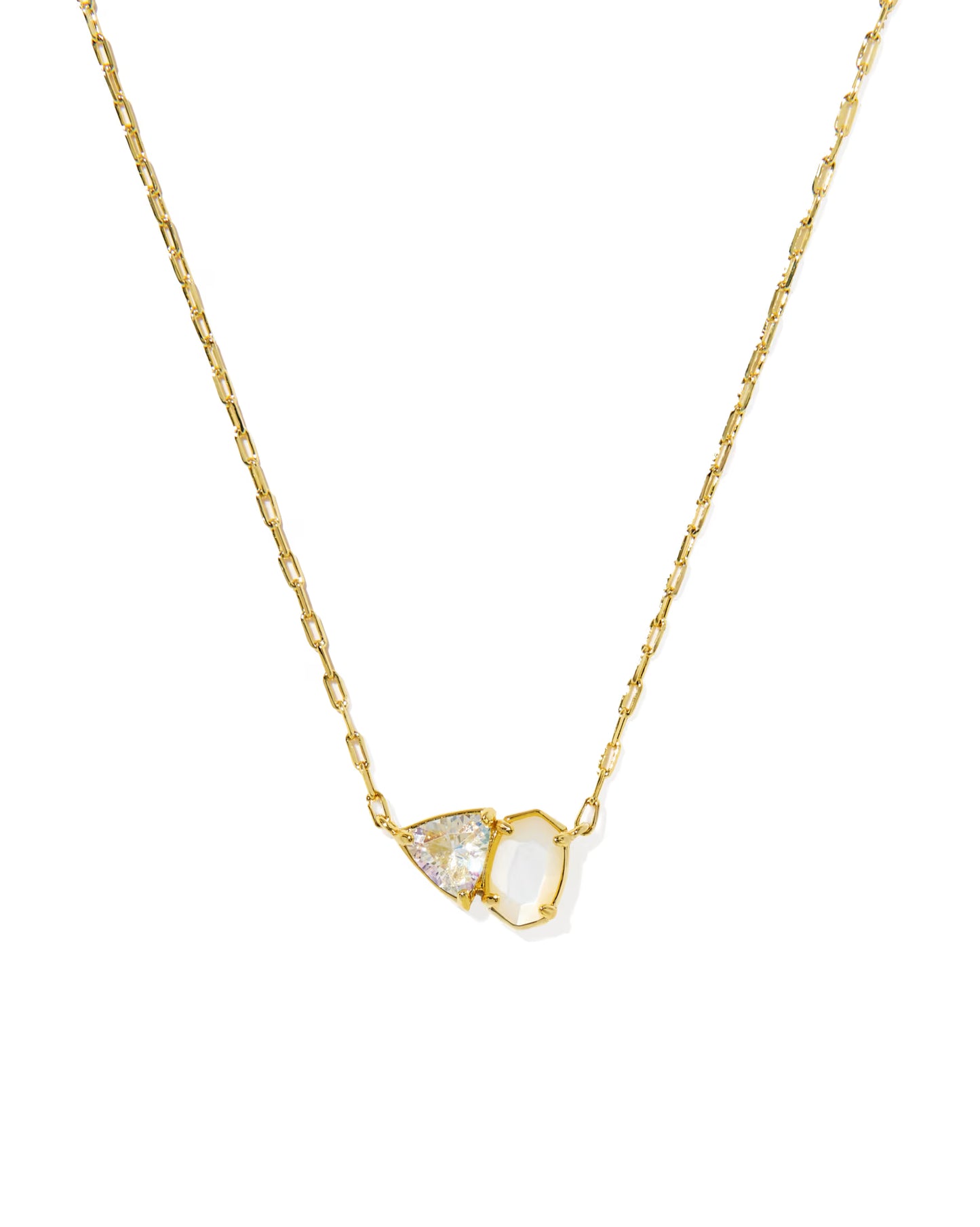 Tatum Gold Short Pendant Necklace ( Gold /Neutral Mix )