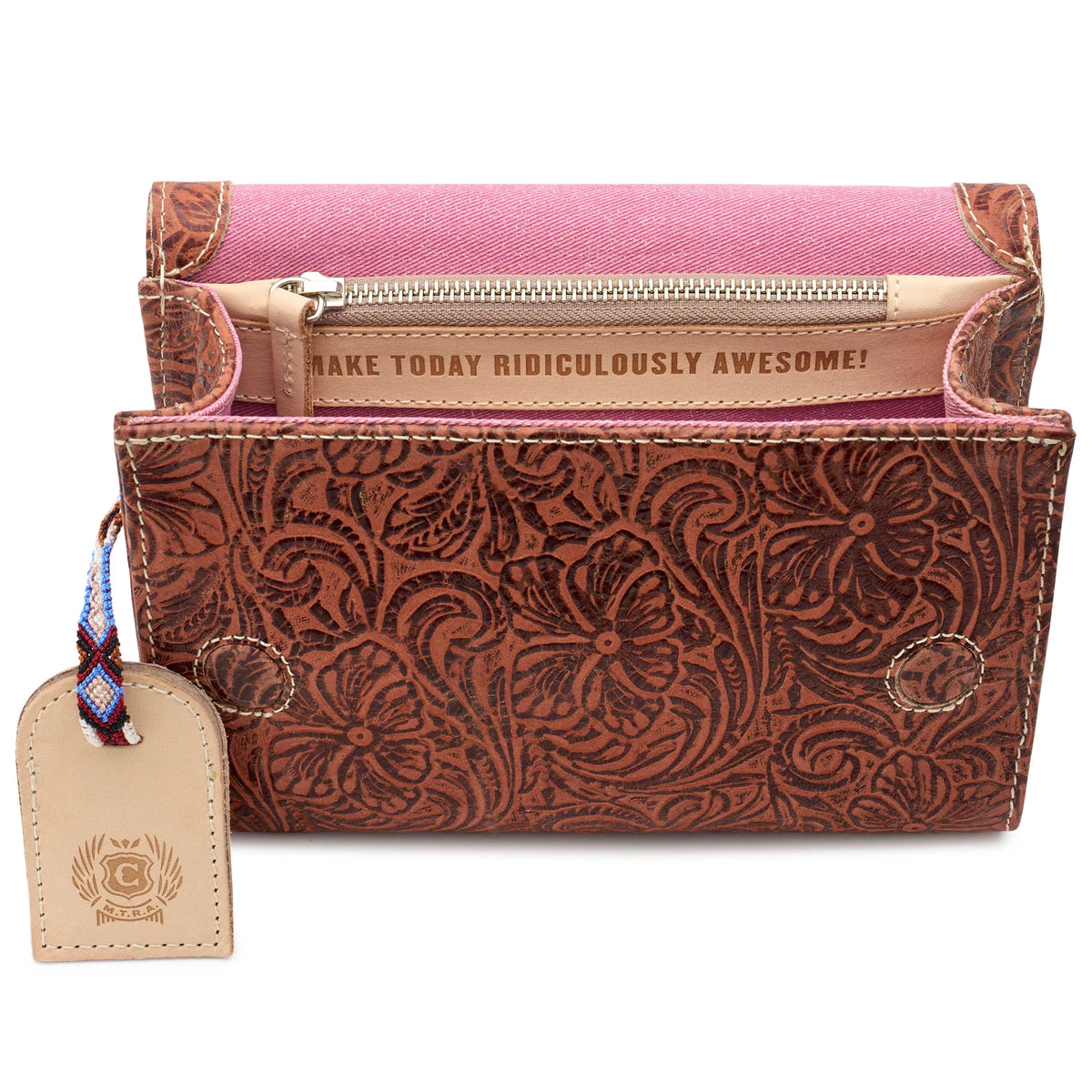 Sally On The Town Tooled Leather Crossbody Bag