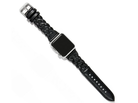 Sutton Braided Leather Watch Band* W2042A ( Black )