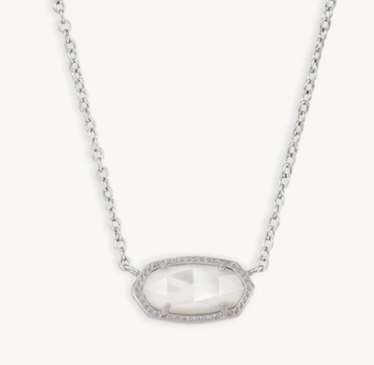 Elisa Silver Short Pendant Necklace Ivory Mother-Of-Pearl*