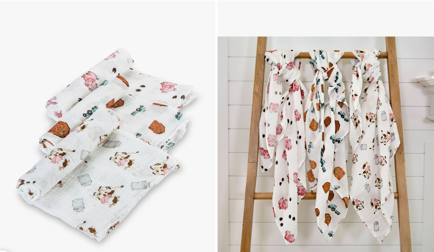 the Cow Says Moo - Baby Swaddle Blanket