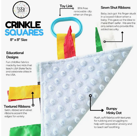 Space Rockets Crinkle Tag Square 8x8