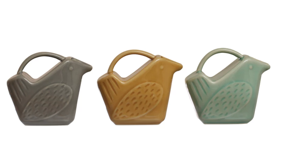 Stoneware Bird Shaped Creamer, 3 Colors