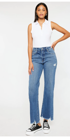 Jemma High Rise Slim Wide Leg Jeans