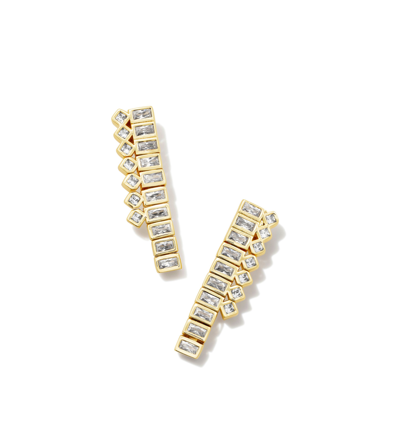 Gracie Tennis Linear Earrings Gold*
