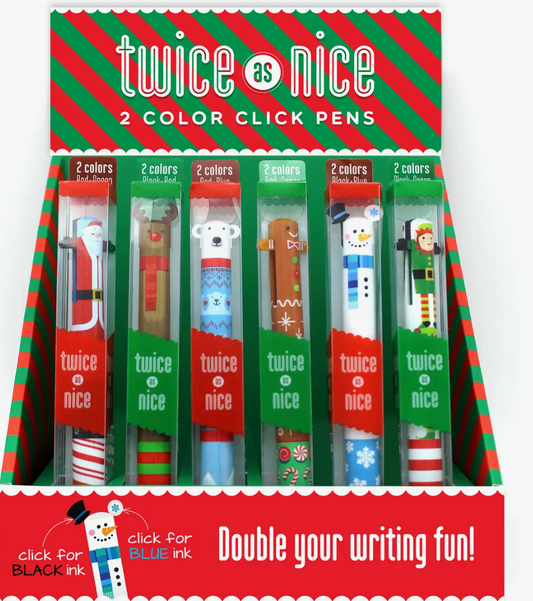Twice As Nice Christmas 2 Color Click Pen( Assorted ) C-23