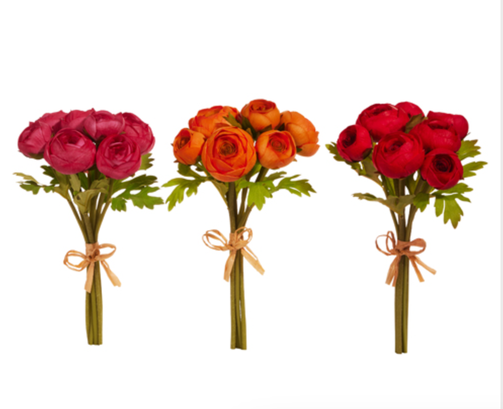 11" Real Touch Ranunculus Bundle of flowers Moxie On Second