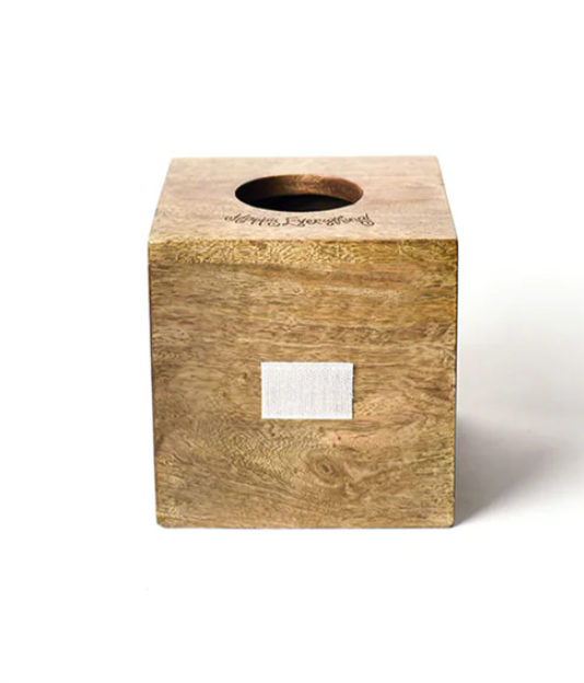 Mini Square Wood Tissue Box