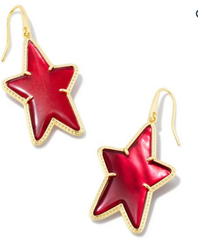 Ada Star Drop Earrings in Red  Illusion*