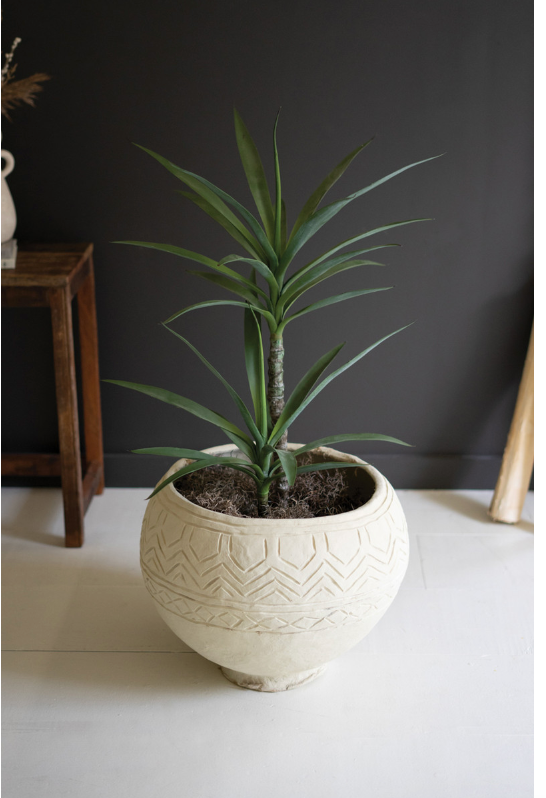Large Round Paper Mache Planter