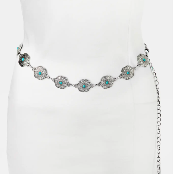 Floral Disc Western Chain Belt ( Assorted )