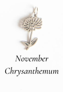 Silver Birth Flower Charm Necklace*( November )