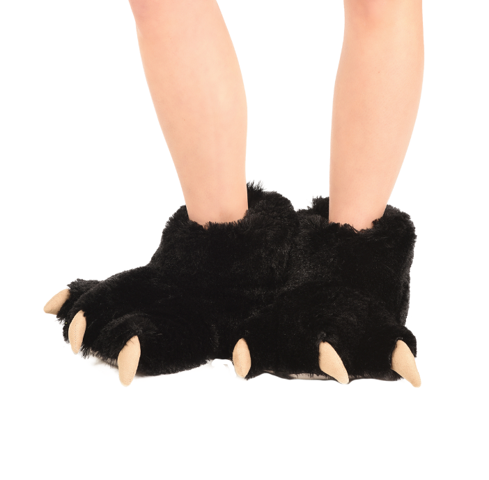 Black Bear Paw Slippers – Moxie On Second
