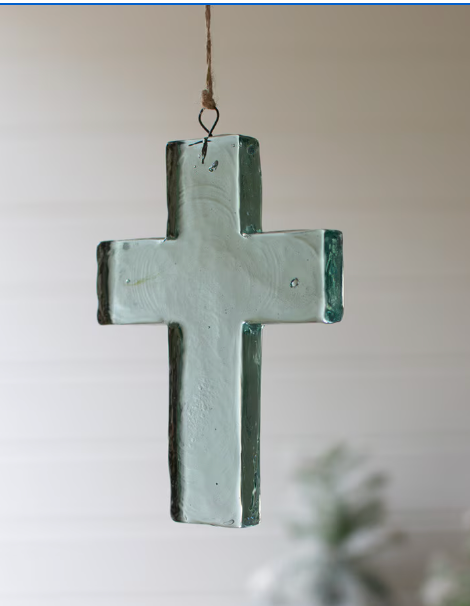 Glass Cross Ornament