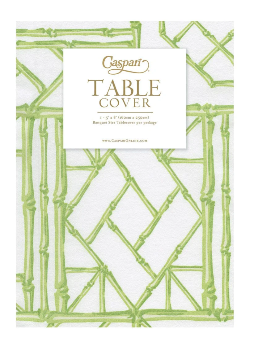 Bamboo Screen Green Paper Linen Table Covers