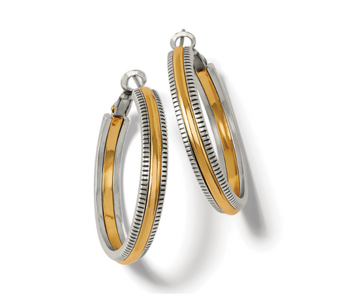Interlock Noir Heirloom Gold Hoop JA9352