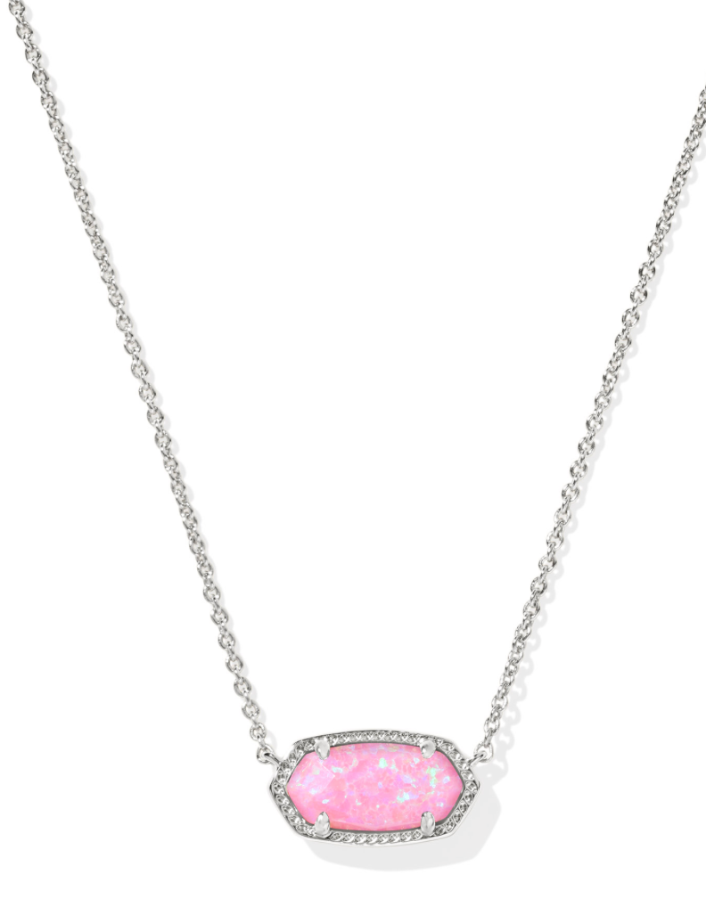 Elisa Necklace Silver Carnation Opal