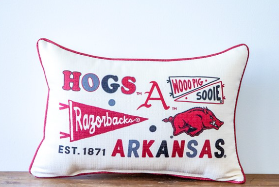 Arkansas Collegiate Cluster Pillow