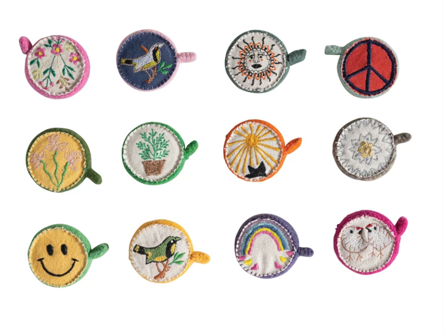 Plastic & Embroidered Wool Round Felt Tape Measure