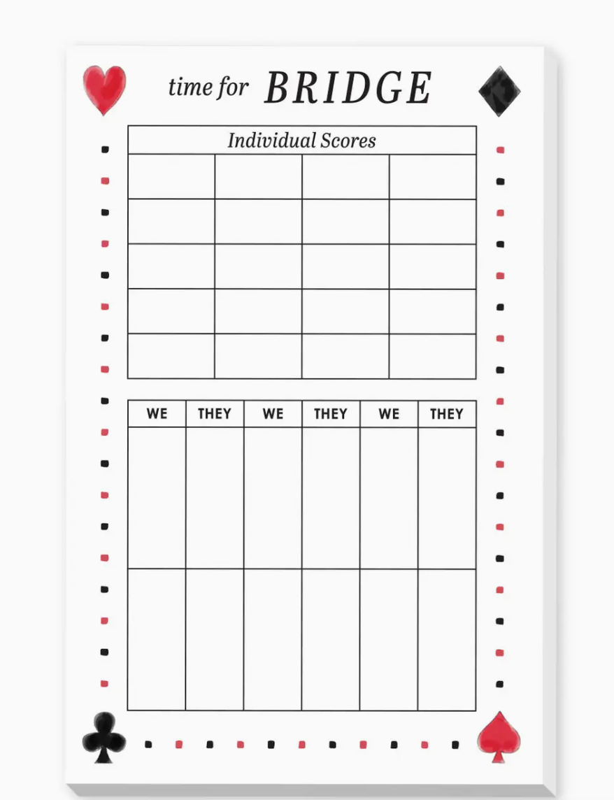 Bridge Score Notepad Large