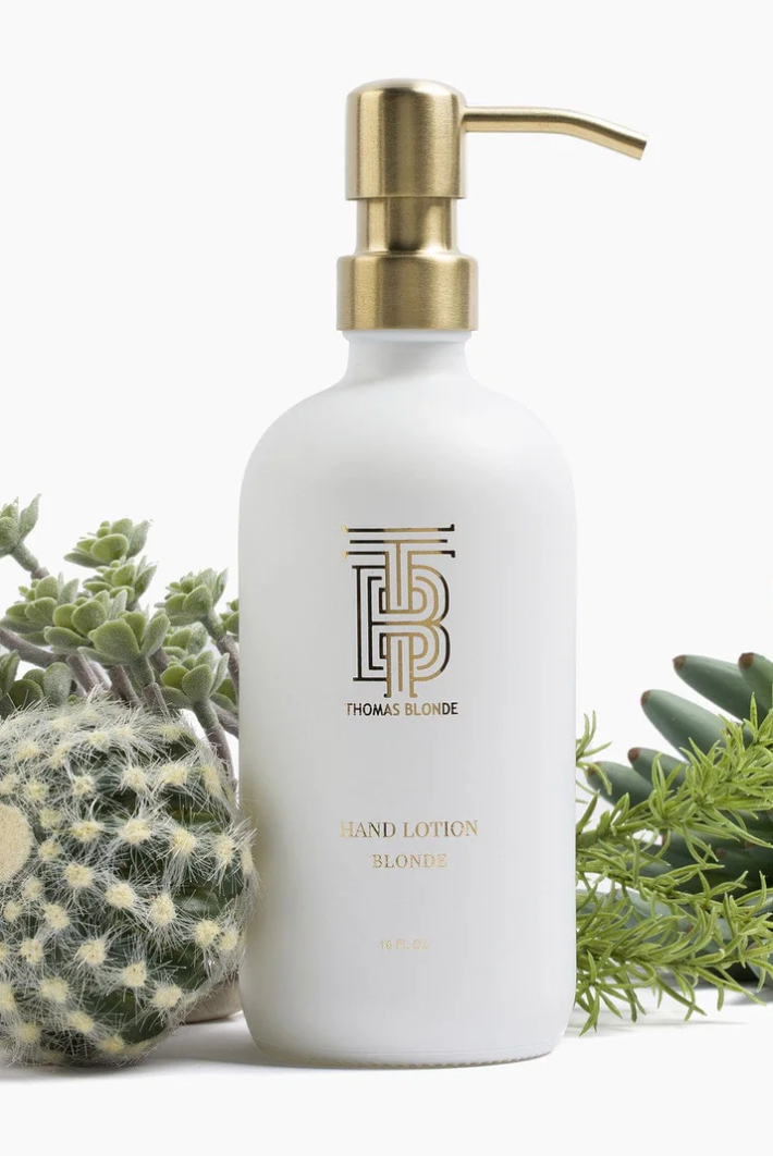 Thomas Blonde Hand Lotion Glass Dispenser 16oz. NOT SHIPPABLE