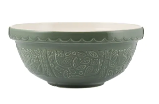 In The Forest S18 Green Owl Mixing Bowl