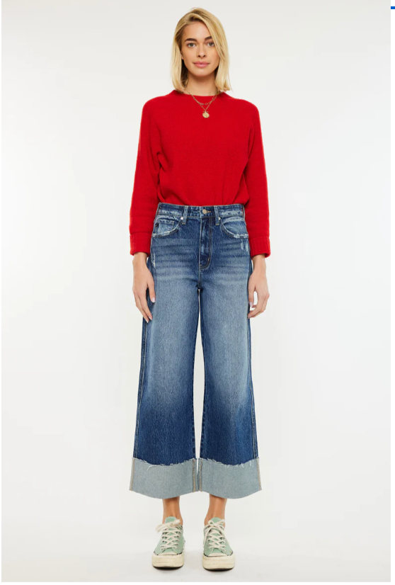 Lynn 90's Cropped Wide Leg Jeans