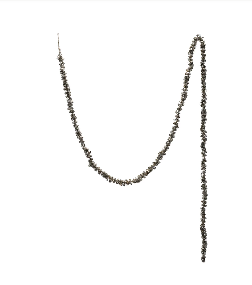 Garland with Glitter, Champagne Finish 72" Long