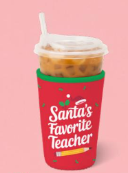 Santa's Favorite Teacher Medium Cup Coolie