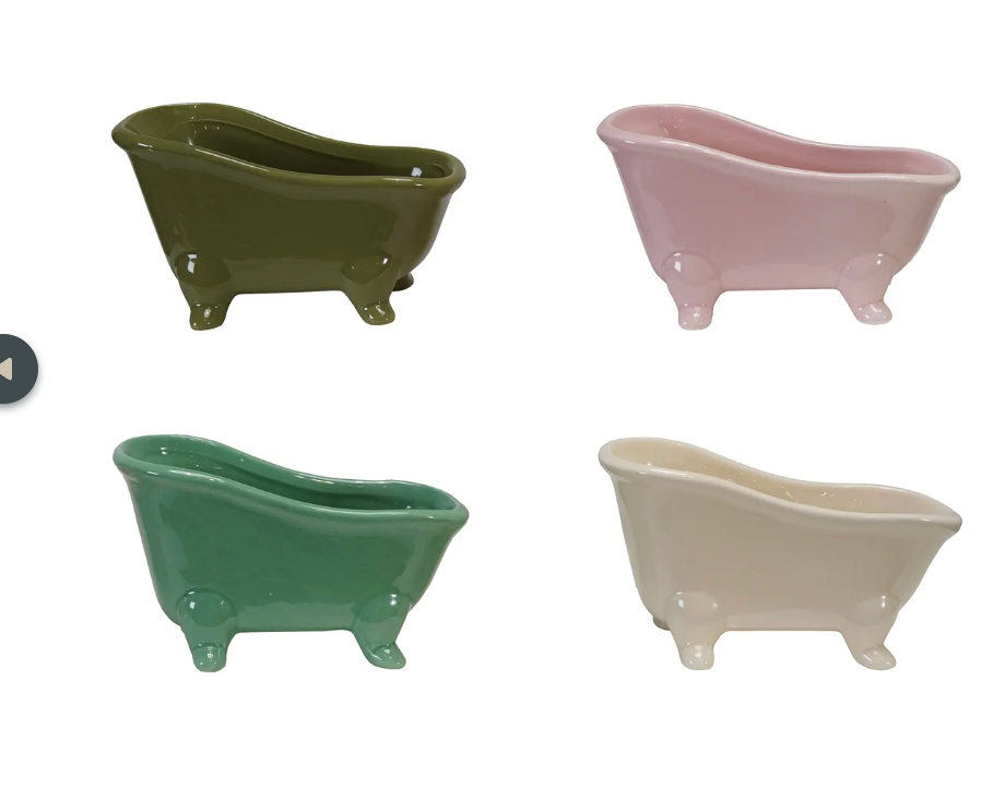 Ceramic Bathtub Soap Dish, 4 Colors