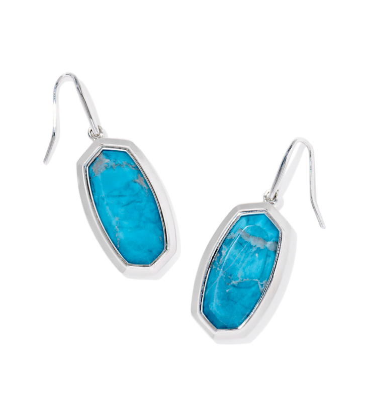 Dani Bezel Drop Earrings Indigo