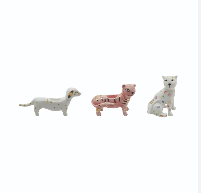 Stoneware Golden Strip Match Holder