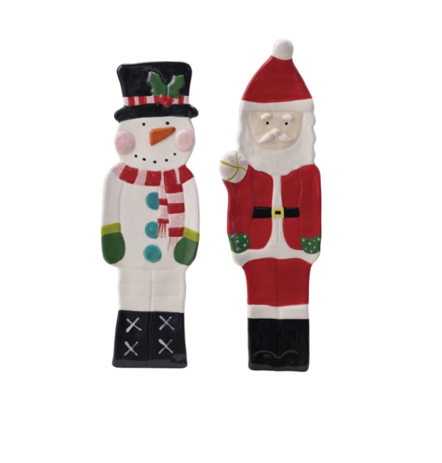 Stoneware Santa Snowman Shaped Dish ( Assorted )