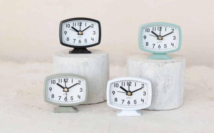 Metal Footed Alarm Clock ( Assorted )