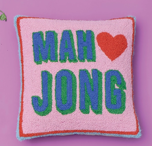 Mah Jong Hook Pillow 16" x 16"