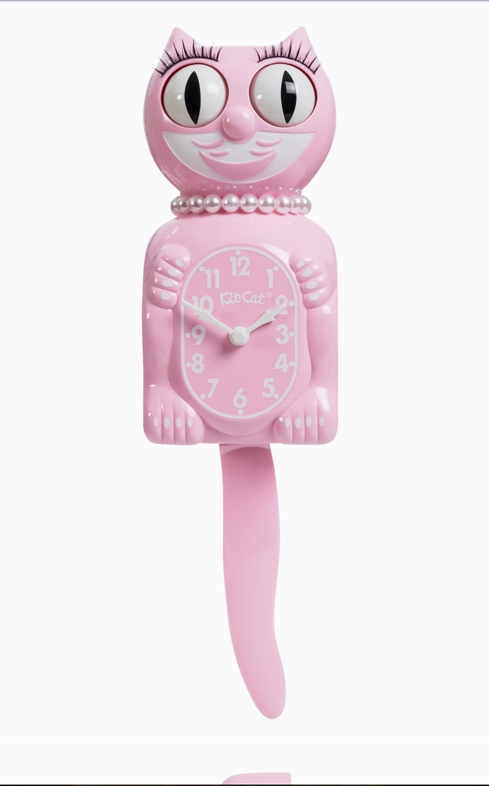 Retro Pink Lady Kit-Cat Klock