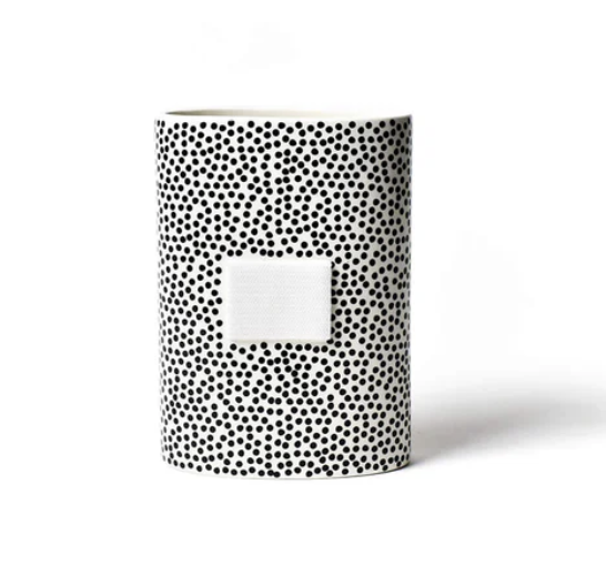 Black Small Dot Mini Oval Vase