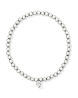 Cailin Stretch Bracelet Rhod White Crystal