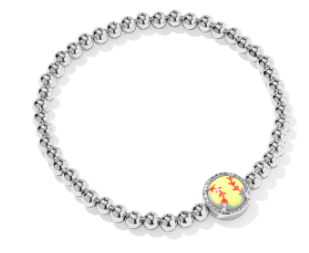 Softball Strch Bracelet Rhod Chartreuse